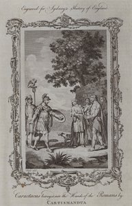 Caractacus forrådt i romernes hender av Cartismandua (gravering) av Samuel (after) Wale