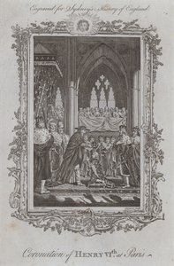 Kroning av Henry VIth i Paris (gravering) av Samuel (after) Wale
