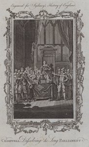 Cromwell oppløser det lange parlamentet (gravering)
