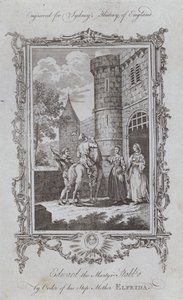 Martyren Edvard knivstukket etter ordre fra sin Stemor Elfrida (gravering) av Samuel (after) Wale