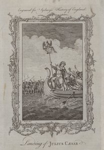 Landing av Julius Caesar (gravering) av Samuel (after) Wale