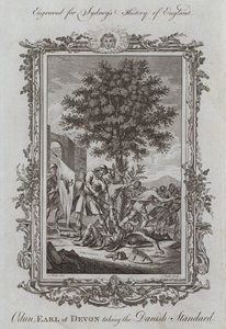 Odun, jarl av Devon tar den danske standarden (gravering)