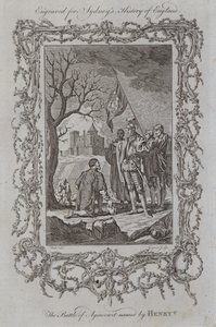 Slaget ved Agincourt navngitt av Henry V (gravering) av Samuel (after) Wale