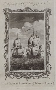 The Manilla Galeon tatt av admiral Anson (gravering) av Samuel (after) Wale