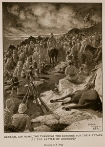 General Ian Hamilton takker Gordons for deres angrep i slaget ved Doornkop av Samuel Begg