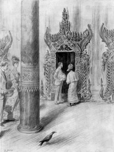 Prinsen og prinsessen av Wales i King Theebaws-palasset, Mandalay, Burma, 1906