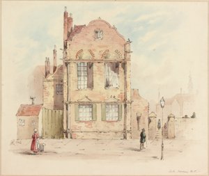 Forth House, Newcastle upon Tyne, 1843 (blyant og wc på papir) av Samuel Bilston