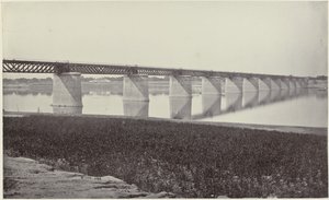 Spoorbruk over de Yamuna ved Allahabad Jernbanebroen over Jumna (original tittel)