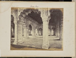 Delhi - Palasset, interiør i Diwan-i-Khas av Samuel Bourne