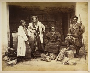 Gruppe av bhooteaer, Darjeeling, fra 