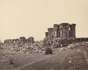 Ruinene av Martand fra sørøst, ca. 1870. av Samuel Bourne