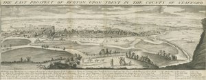 Burton-upon-Trent Bridge and Town: gravering, nd [1696-1779] (trykk)