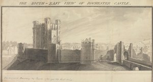 Den sørøstlige utsikten over Rochester Castle