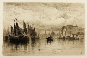 En overskyet dag i Venezia av Samuel Colman
