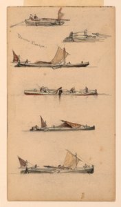Thames Barges av Samuel Colman