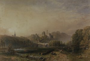 Utsikt over Lismore Castle under den 6. hertugen av Devonshires endringer (akvarell på papir) av Samuel Cook