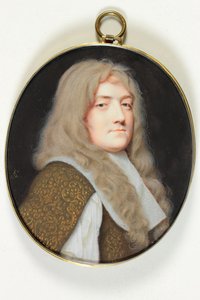En herre kledd i hvitt (akvarell på vellum) av Samuel Cooper