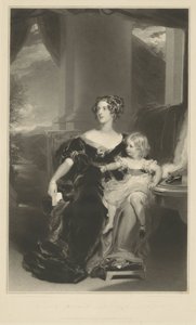 Portrett av Harriet, grevinne Gower og hennes datter av Samuel Cousins