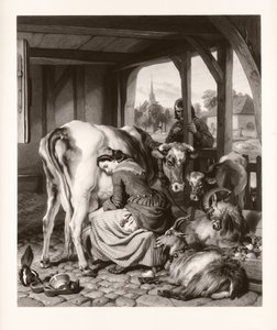 The Maid and Magpie (mezzotint)