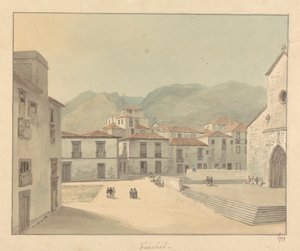 Funchal, Madeira: Et torg med en kirke av Samuel Davis