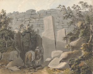 Innfødt og rytter ved en ruin av Samuel Davis