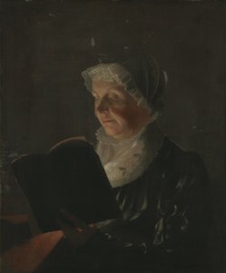 Ved stearinlys, ca. 1820 (olje på lerret montert på tre)