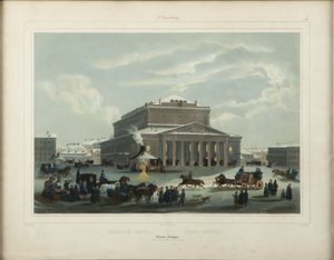 Saint Petersburg Imperial Bolshoi Kamenny Theatre, slutten av 1840-årene. av Samuel Friedrich Diez