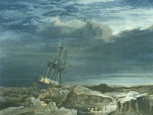 H.M.S. Investigator in the Pack, 8. oktober 1850, gravert av E. Walker, publisert i 1854