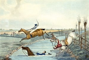 Second Mile, fra Steeplechasing, gravert av Charles Hunt (1929-1900) (farge litho) av Samuel Henry (after) Alken