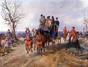En trener og fire på åpen vei av Samuel Henry Alken
