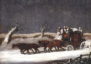 Posttrener i en snødrift av Samuel Henry Alken