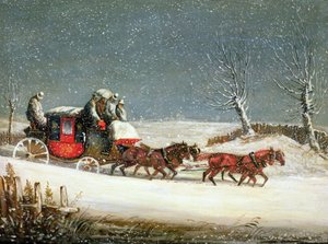 The Royal Mail in Deep Snow (olje på panel)