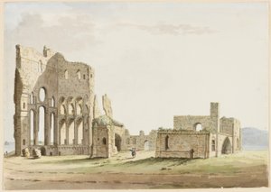 Tynemouth Priory, Northumberland (penn og blekk og wc på papir)