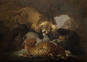 Løve og en leopard, 1820.