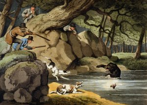 North America Bear Hunt, gravert av Matthew Dubourg, utgitt av Edward Orme, 1813