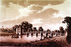 South East View of Datchet Bridge, illustrasjon fra 