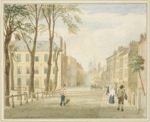 Mansion House, Queen Square (blyant og akvarell på papir) av Samuel Jackson