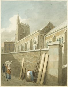 Mary-le-Port kirke (blyant og akvarell på papir) av Samuel Jackson