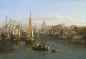 St Mary Redcliffe og Redcliffe Parade fra Prince Street Bridge, ca. 1826 (olje på lerret)