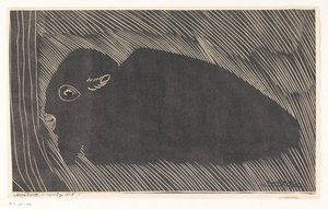 Liggende bison av Samuel Jessurun de Mesquita (signed by artist)