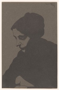 Kvinne i trekvart sett til venstre, med skygge av Samuel Jessurun de Mesquita (signed by artist)