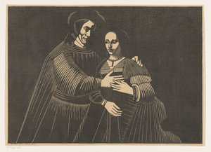 Portrett av et par som skikkelser fra det gamle testamente, kalt 'Den jødiske bruden'