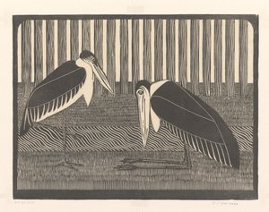 To marabou-storker av Samuel Jessurun de Mesquita