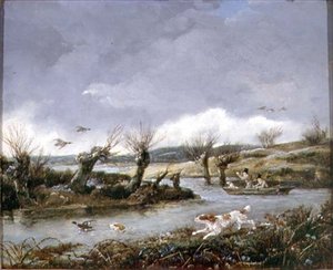 Andeskyting (olje på lerret)