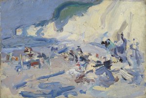 Berneval (olje på tre) av Samuel John Peploe