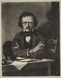 Edgar Allan Poe (litho) av Samuel Johnson Woolf