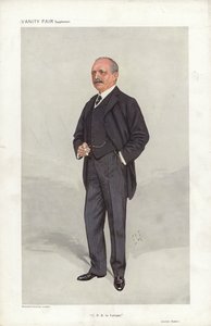 Archer Baker, C P R In Europe, Vanity Fair tegneserie (farge litho) av Samuel Luke (after) Fildes