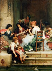 Venetiansk liv, 1884 av Samuel Luke Fildes