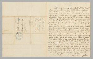 Brev til Giles Saunders fra Samuel M. Fox angående slavehandel, 17. april 1848. av Samuel M. Fox
