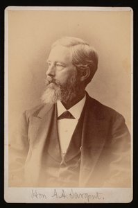 Portrett av Aaron Augustus Sargent 1827-1887, mellom 1876 og 1880. av Samuel Montague Fassett